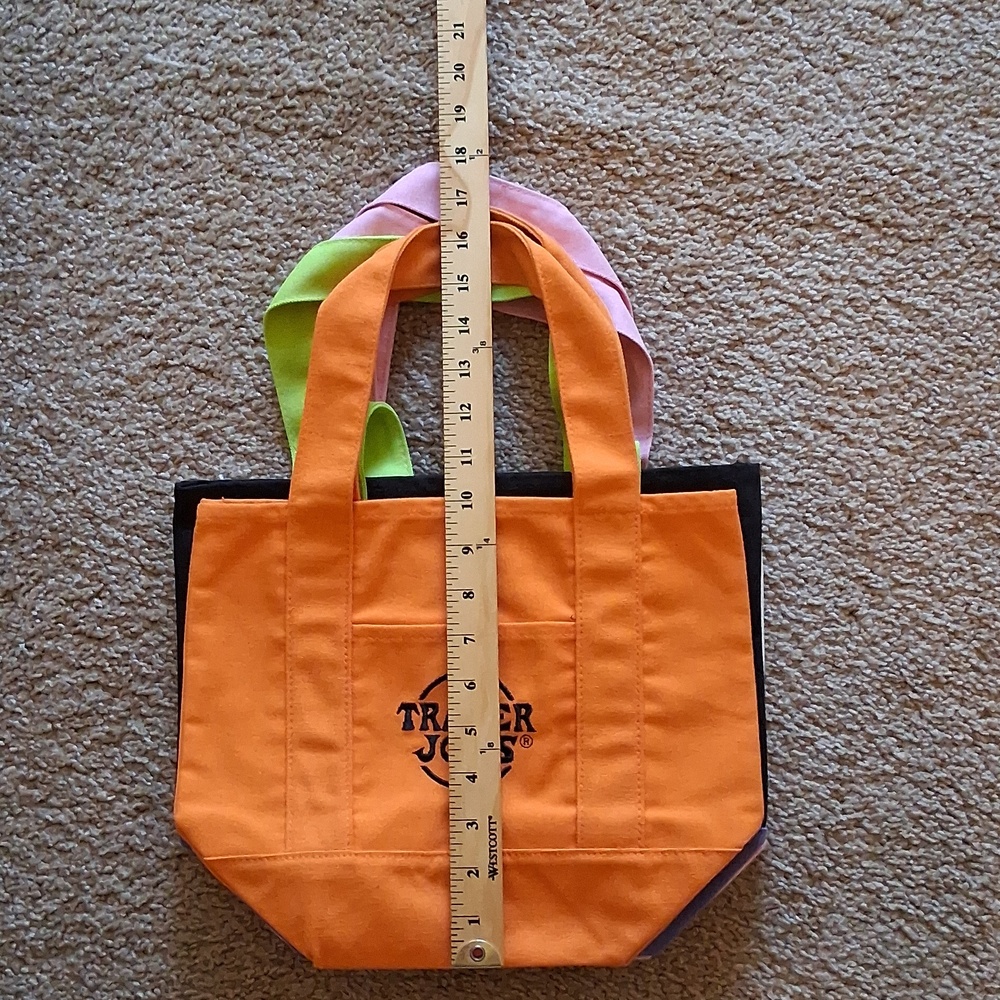 Trader Joe's Canvas Mini Tote Bag Bundle Of 3 - Picture 8 of 8